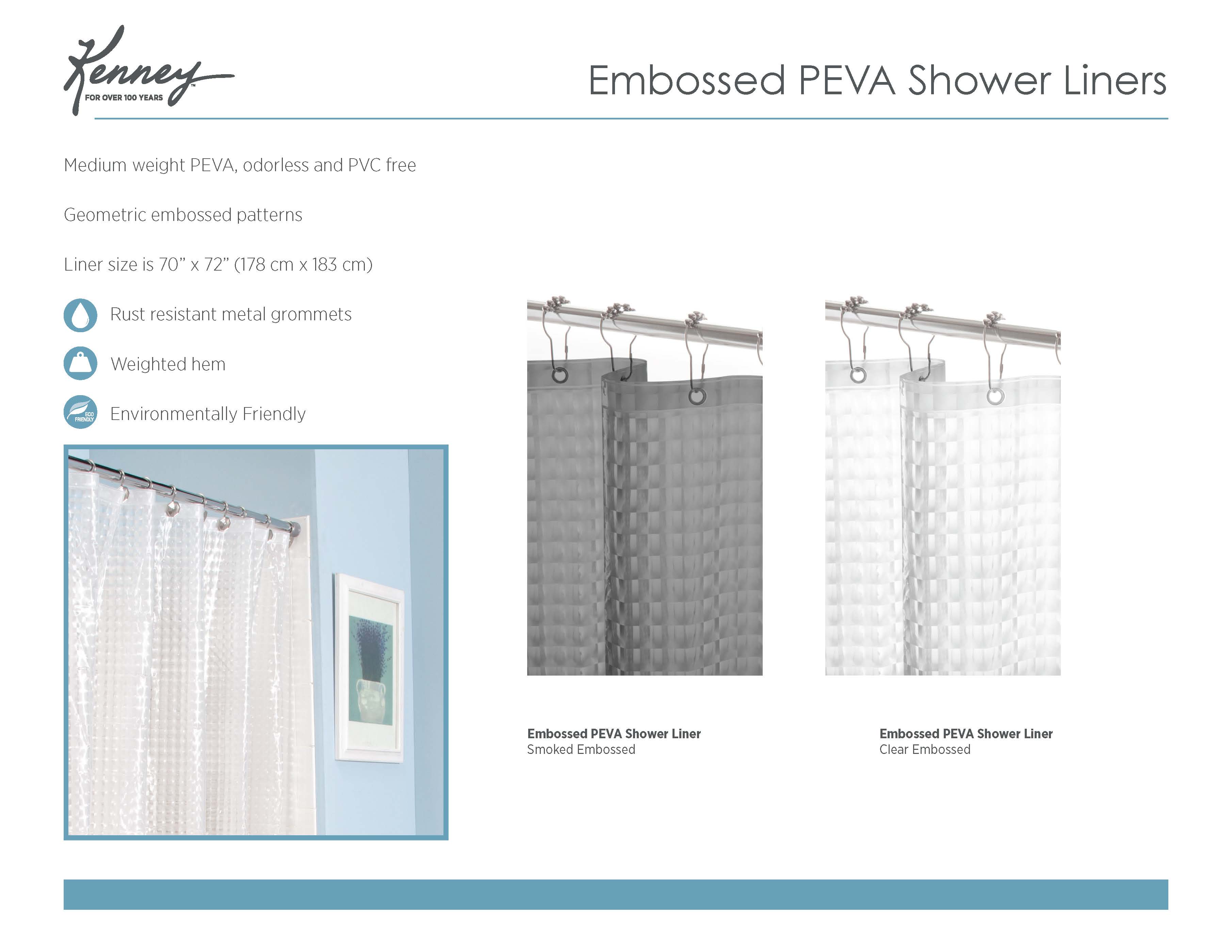 Embossed PEVA Shower Liners